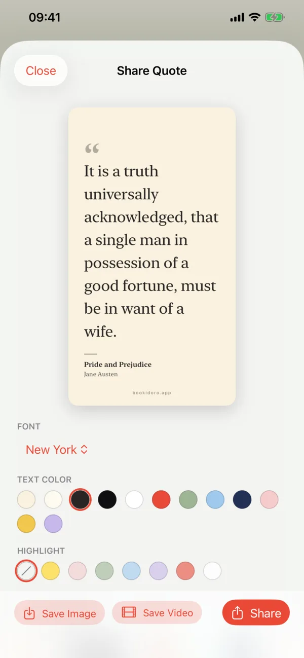 A quote card on iPhone